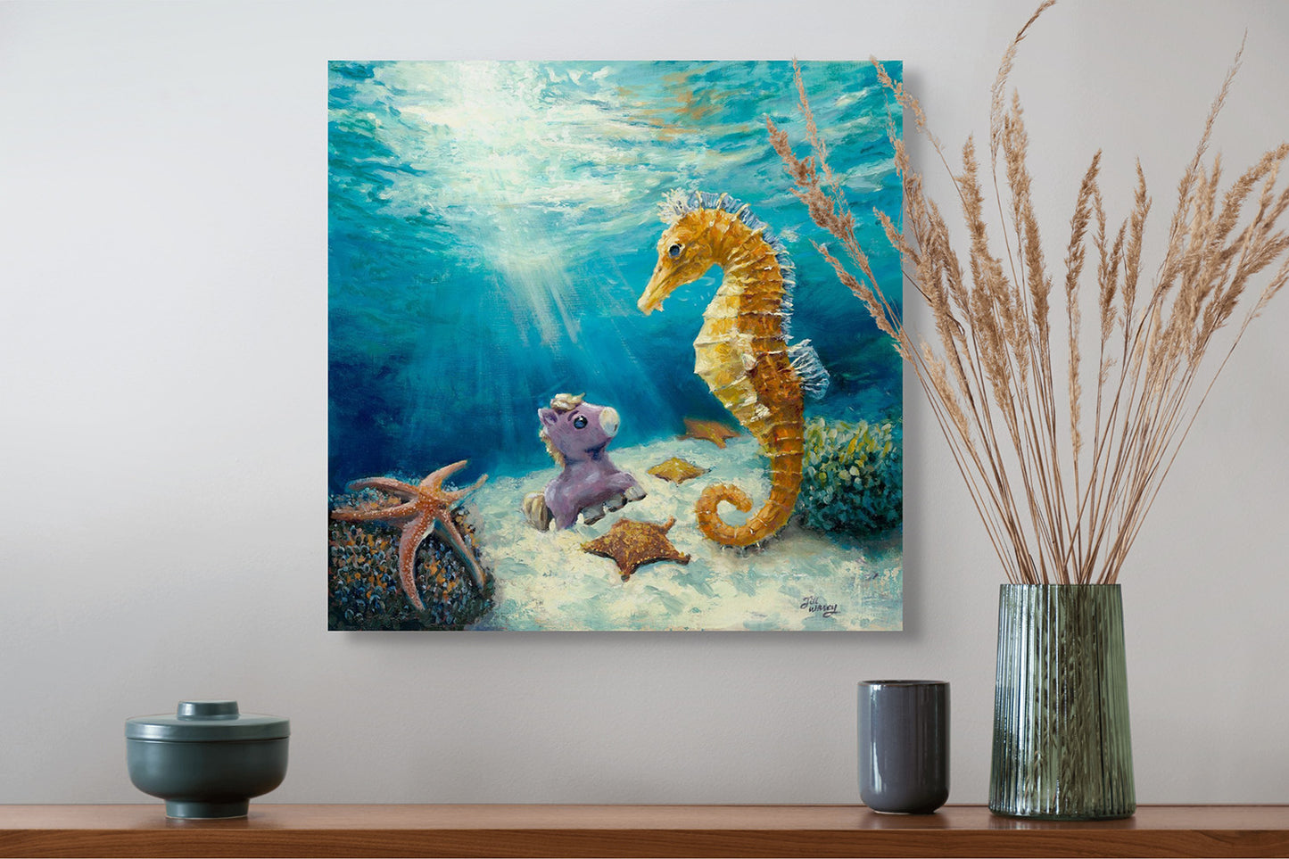 A Newfound Friend - Original Oil Painting (Framed, 12x12")