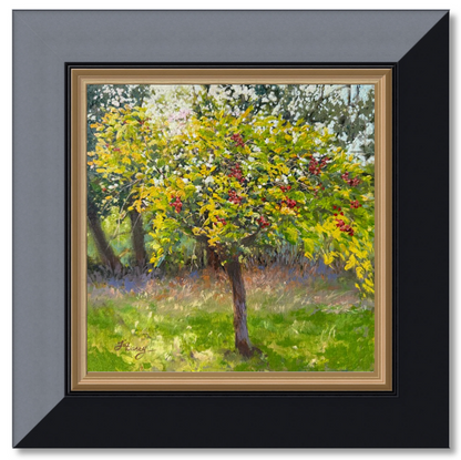 Crabapple Tree — Original Gouache Painting (en plein air)