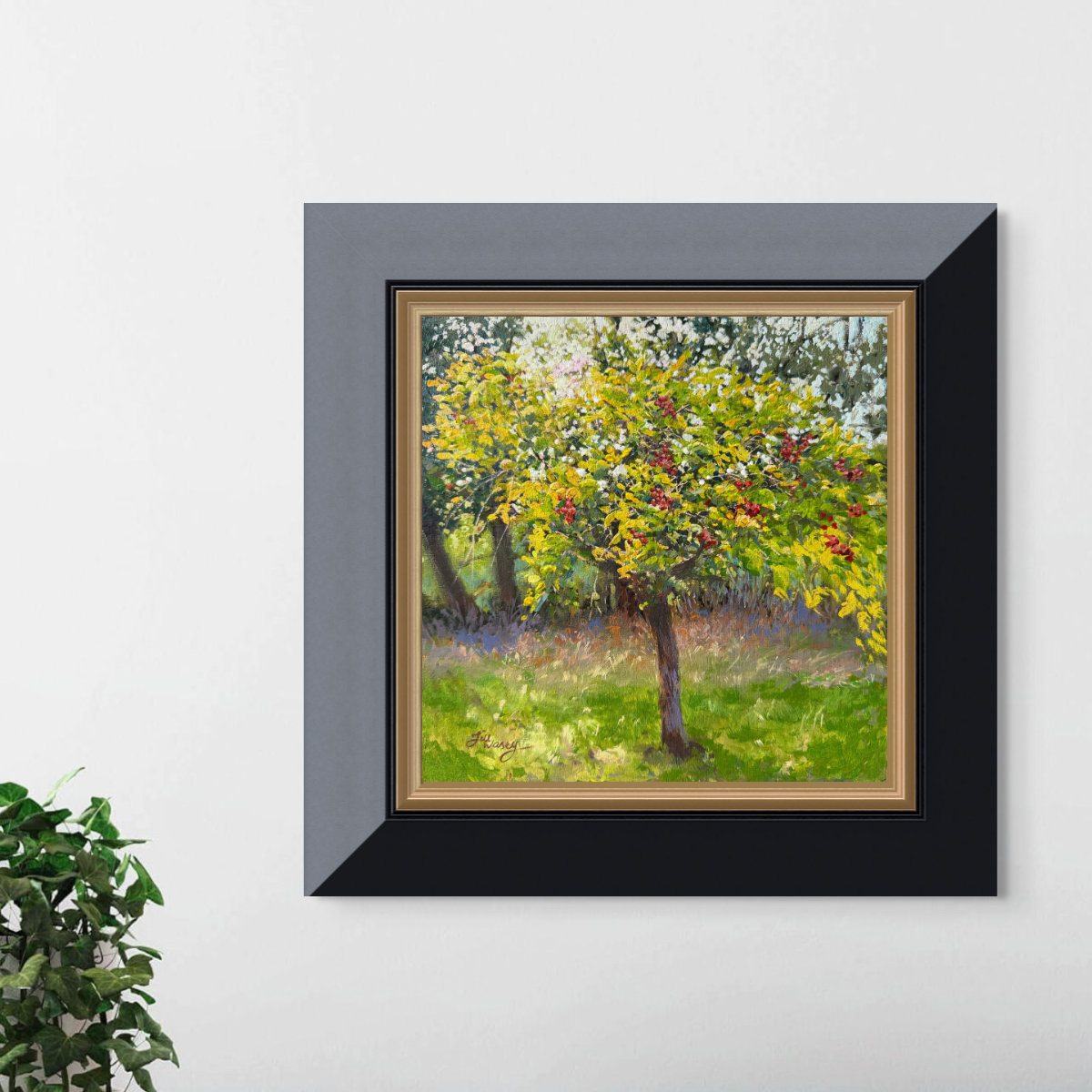 Crabapple Tree — Original Gouache Painting (en plein air)
